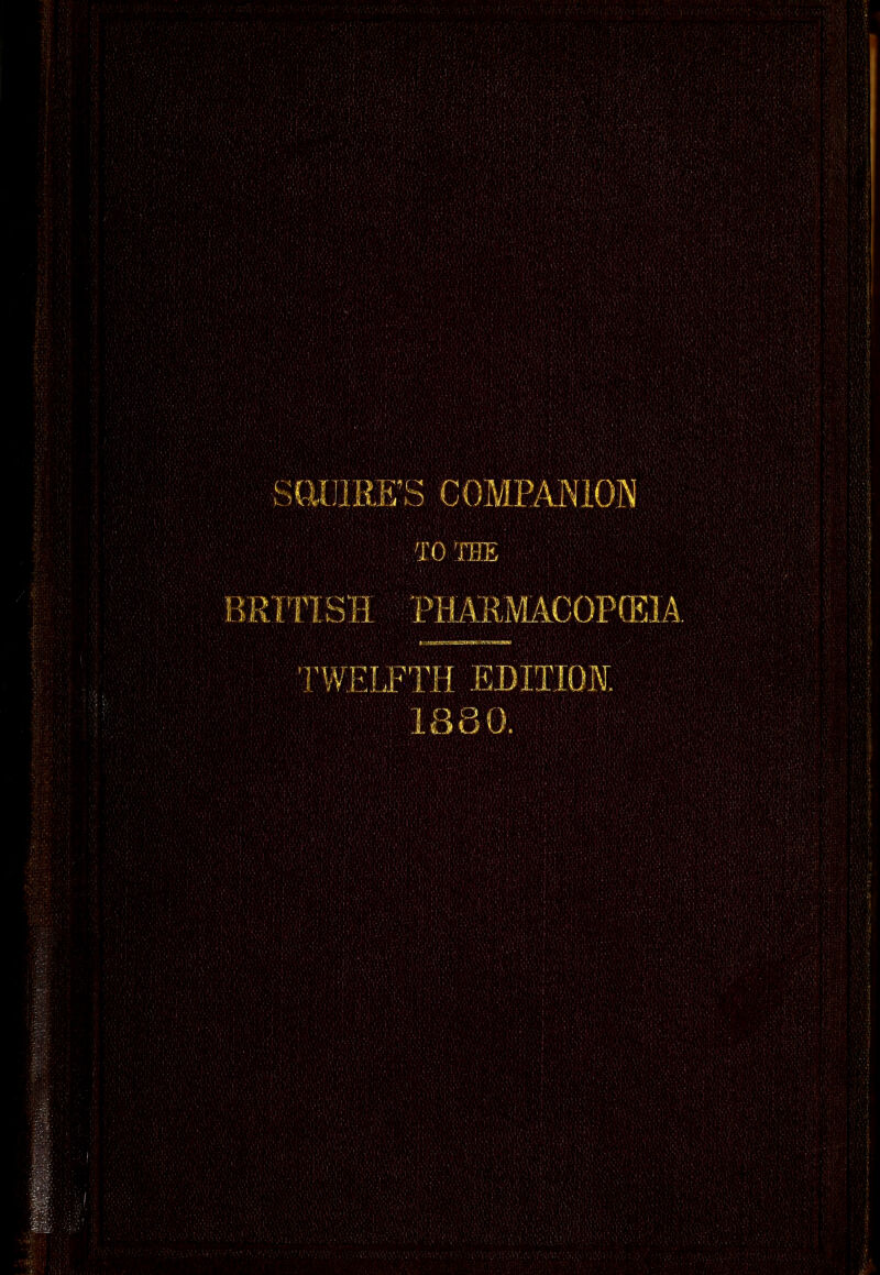 sat u/vs companion TO THE 3RITI 'PHARMACOPCEIA WELFTH EDITION. 1880.