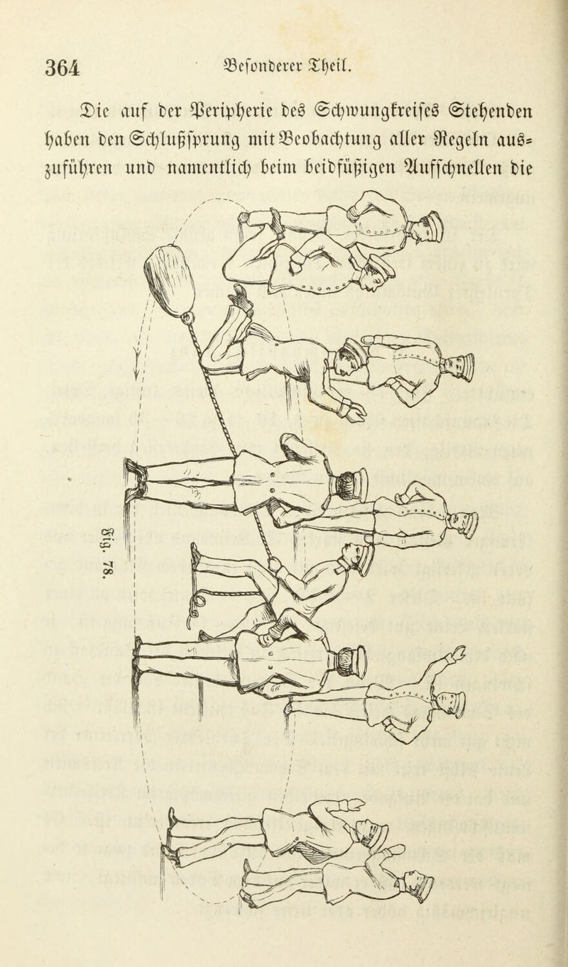 2)te auf ber ^eri^erie be3 ©djroungfrcijcö ©tetyenben I;a6en ben ©cfylujjfprung rmtS9eo6acfytung aller Siegeln auS* jufüljren unb namentlich 6eim Beibringen Sluffc^ncllcn bie