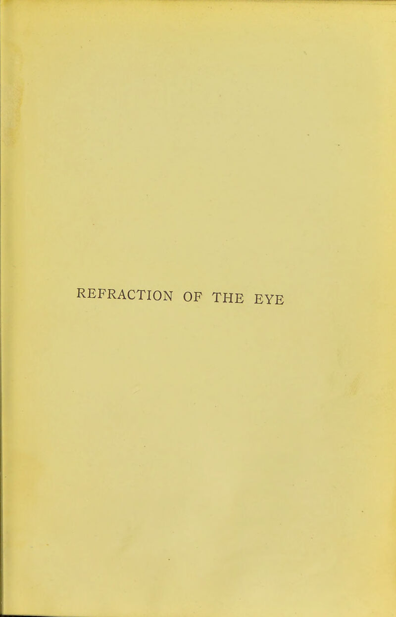 REFRACTION OF THE EYE