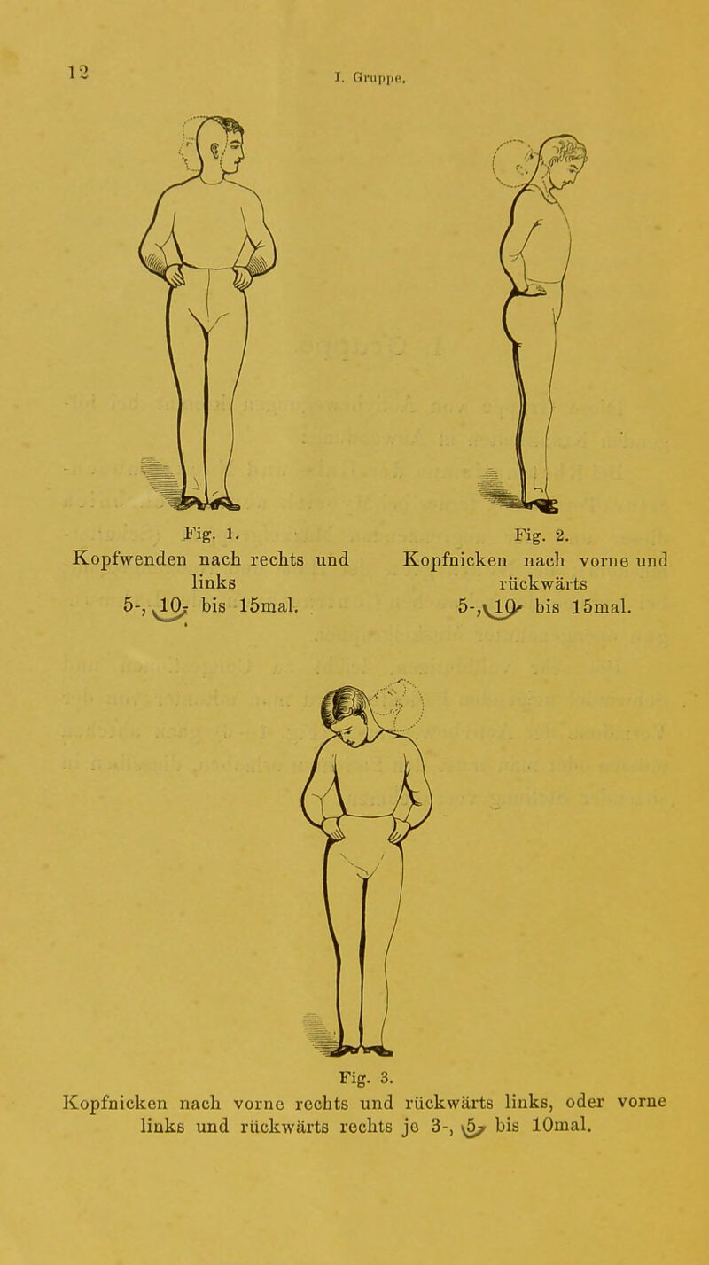 Fig. 3. Kopfnicken nach vorne rechts und rückwärts links, oder vorne links und rückwärts rechts je 3-, yö/ bis lOmal.