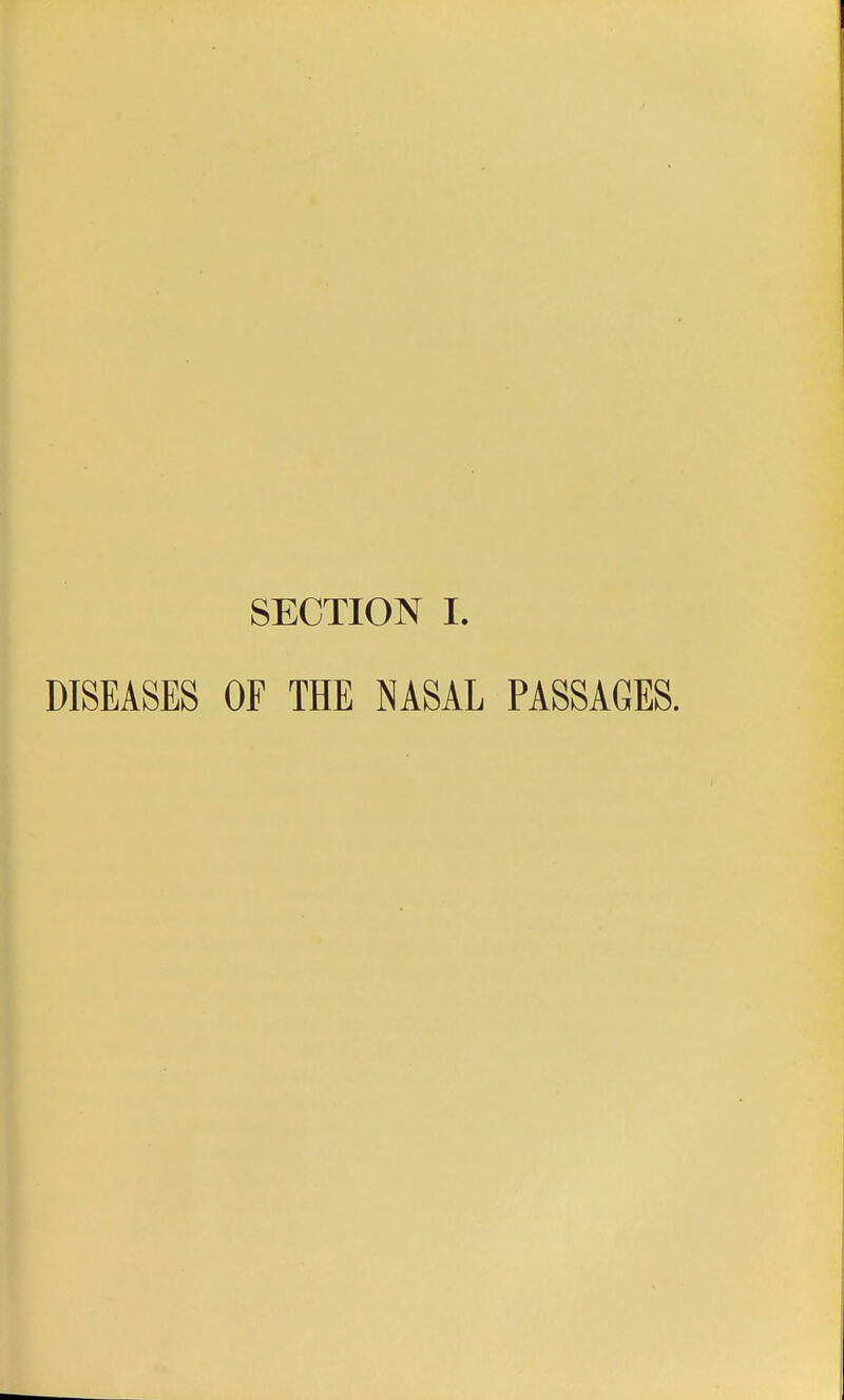 DISEASES OF THE NASAL PASSAGES.