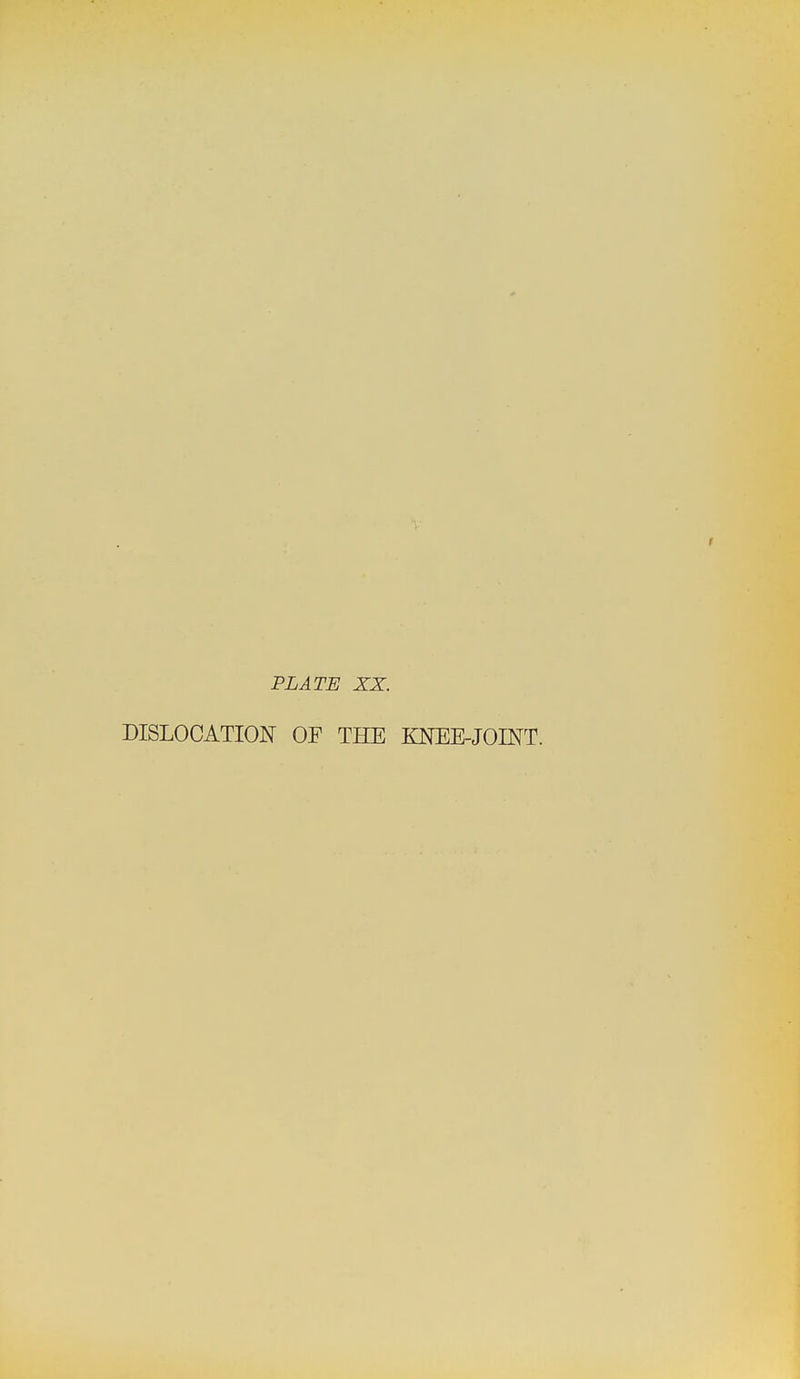 PLATE XX. DISLOCATION OF THE KNEE-JOINT.