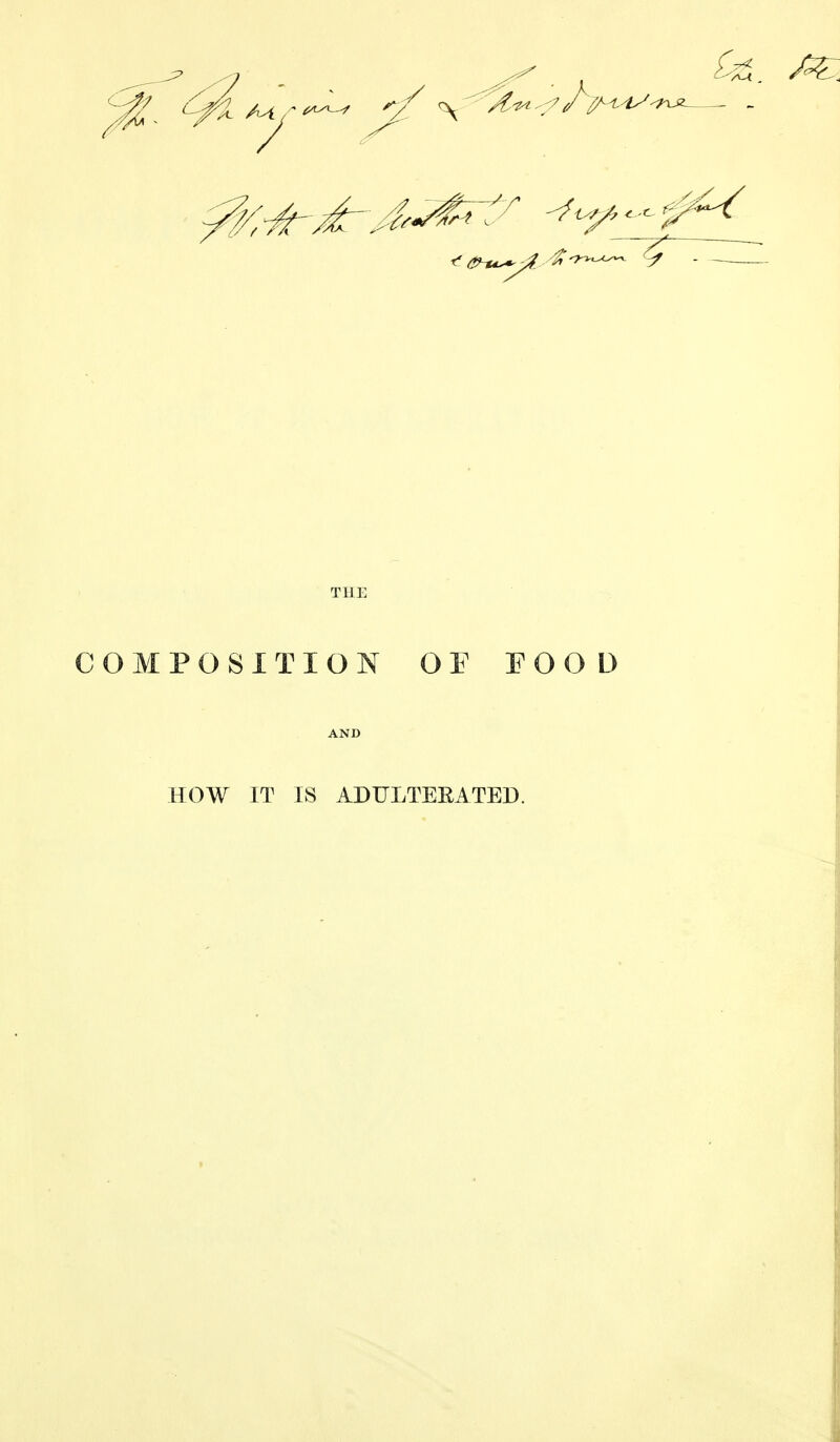 THE COMPOSITION OF FOOD AND HOW IT IS ADULTEEATED.