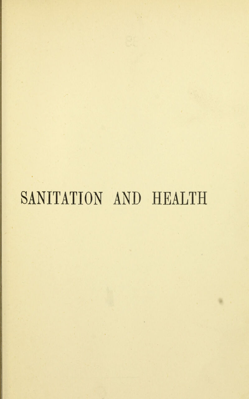 SANITATION AND HEALTH