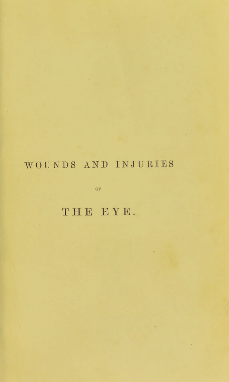 WOUNDS AND INJURIES OF THE EYE.