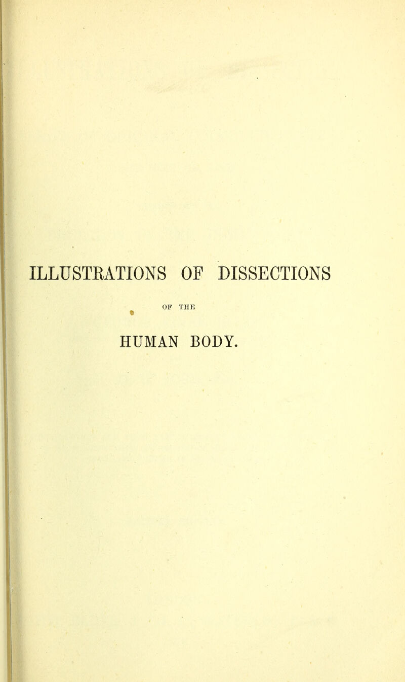 ILLUSTRATIONS OF DISSECTIONS OF THE HUMAN BODY.