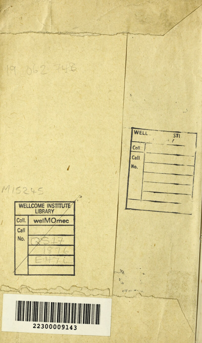 M WELLCOME INSTITUTE/ LIBRARY / Coll. Call No. welMOmec r