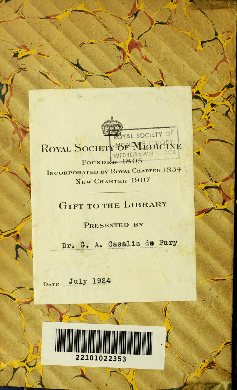 KOYAL iw;r HQ ra - >CKJ _ I - Incorporated bv Royal Charter 1 834 Fo u n d e5»—t-B O 5 [ATED BV ] New Charter 19()7 GlFT TO THE LlBRARY Prèsented by Dr. G* A. Caaalls4*Pury \ 4 Date July 1924 Ty3 47 ' TV Là