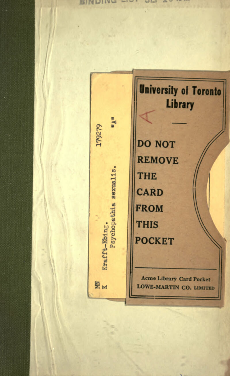 P Oi CQ I OJ • f^j o d JZ •H O S-1 «H University of Toronto Library __ DO NOT REMOVE THE CARD FROM THIS POCKET Acme Library Card Pocket LOWE-MARTIN CO. LIMITED