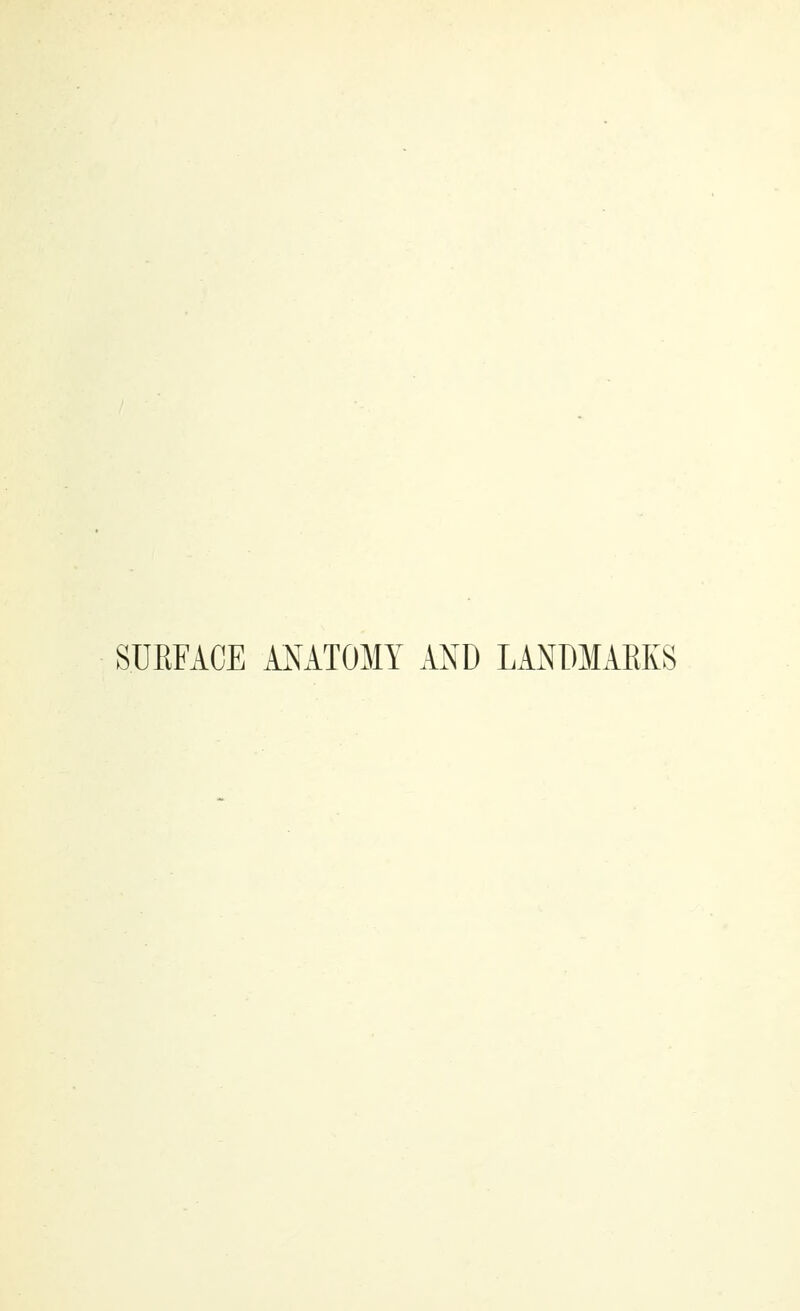 SURFACE AMTOMY AND LANDMARKS