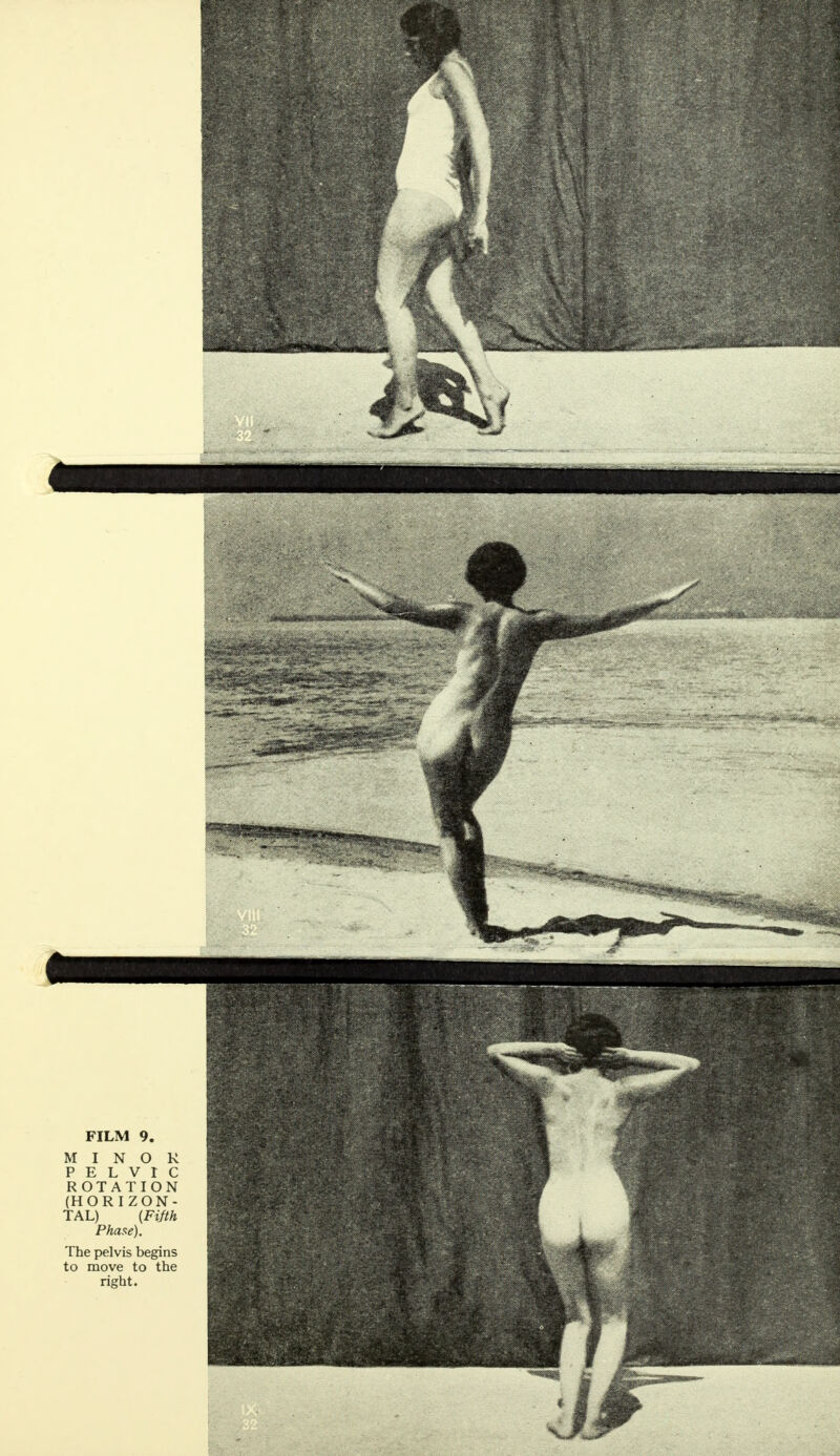 MINOR PELVIC ROTATION (HORIZON- TAL) (Fifth Phase). The pelvis begins to move to the right.