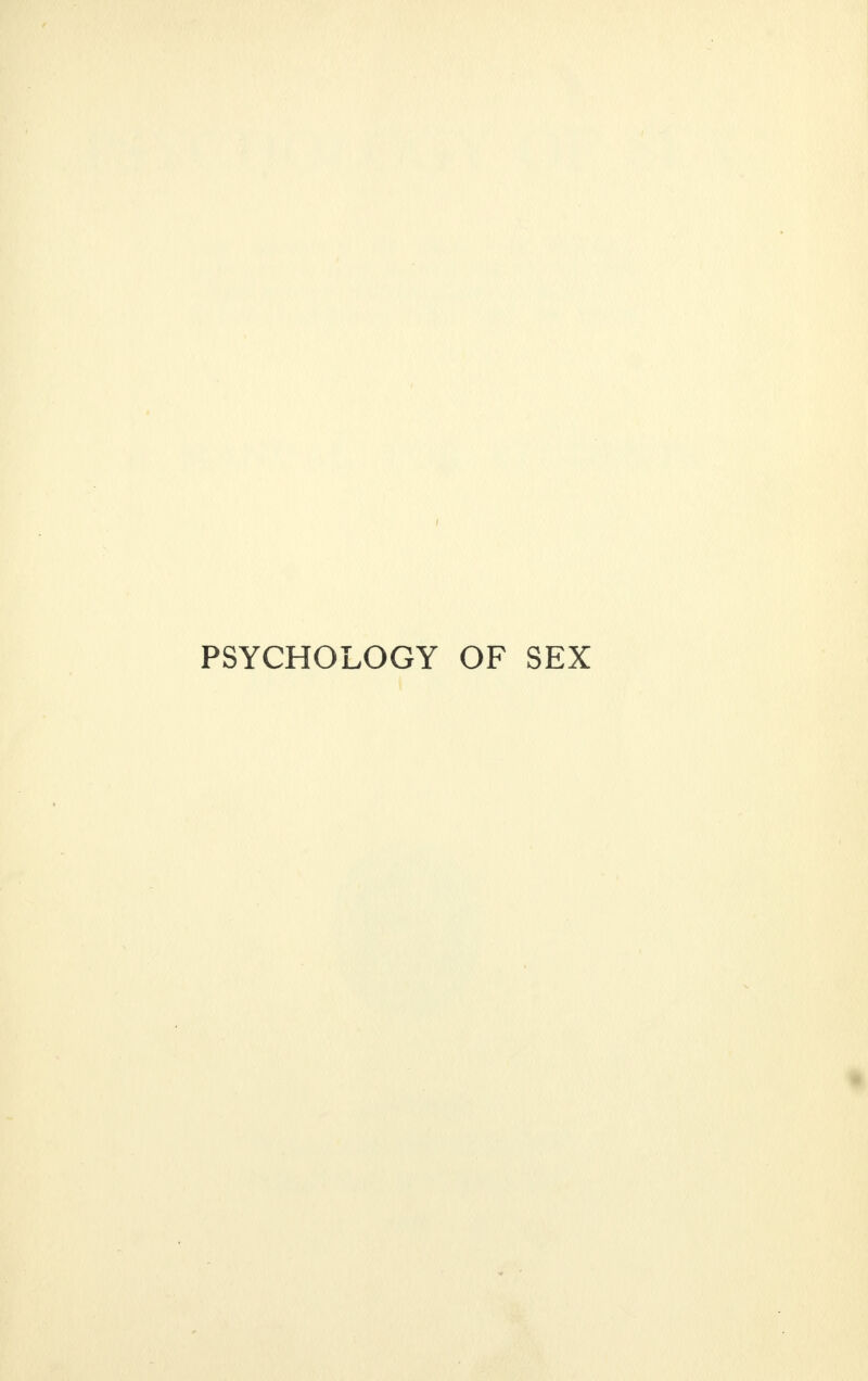 PSYCHOLOGY OF SEX