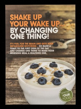 Shake up your wake up... by changing one thing : It's fuel for the brain and gets your metabolism motoring - so raise a toast to the first dish of the day and change one thing to make your morning meal a healthier one.