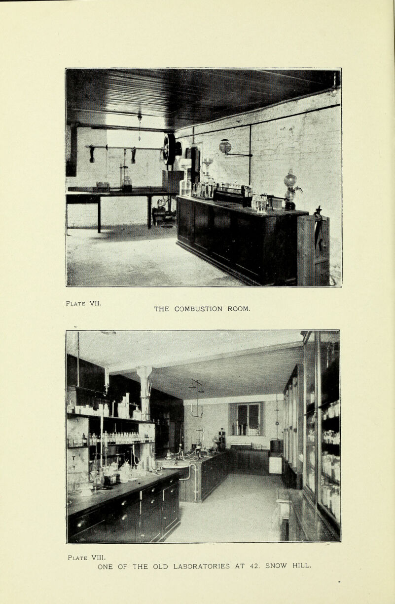 Plate VIII. ONE OF THE OLD LABORATORIES AT 42. SNOW HILL.