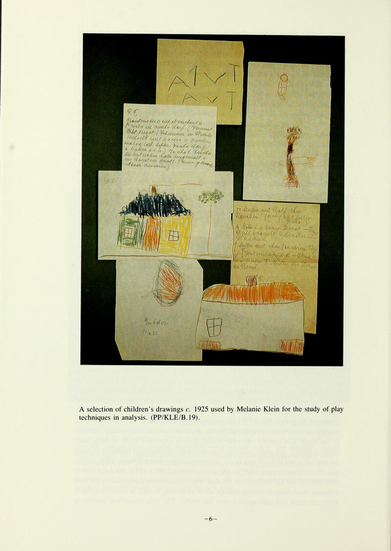 A selection of children's drawings c. 1925 used by Melanie Klein for the study of play techniques in analysis. (PP/KLE/B. 19). -6-