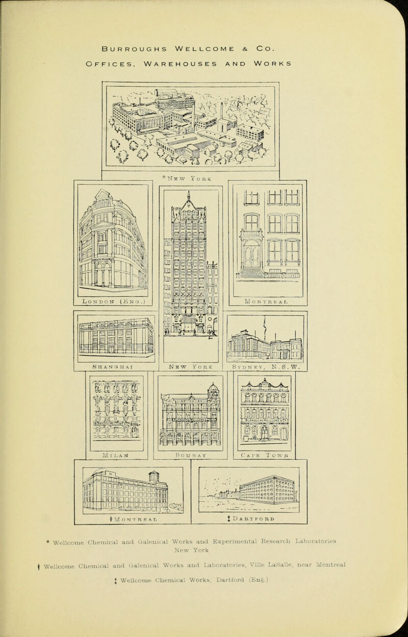 Works and Laboratories, Ville LaSalle, near Montreal Ihemical Works, Dartford (Eng.)