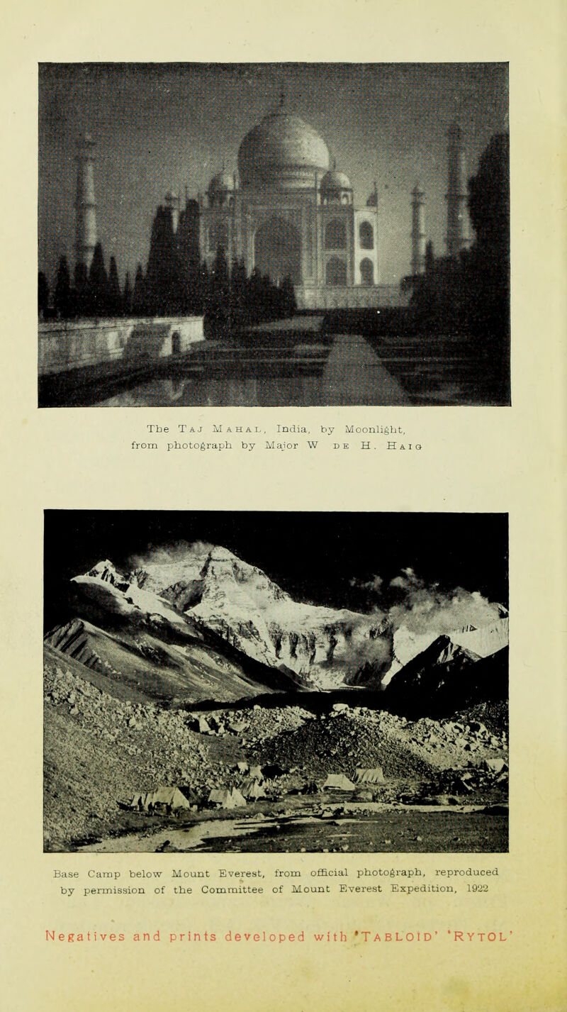 Negatives and prints developed with 'Tabloid' 'RytoL'