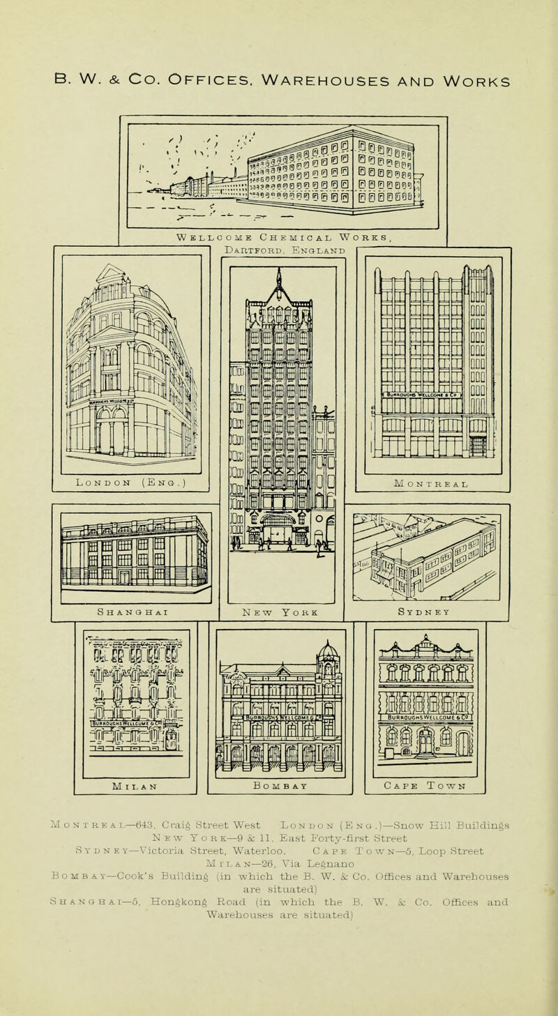 B. W. & Co. Offices, Warehouses and Works