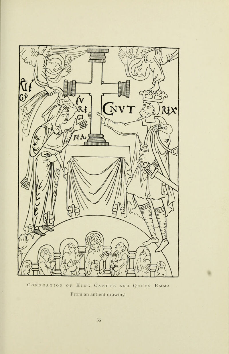 Coronation o f King C a nute a n d Q u een Emma From an antient drawing on