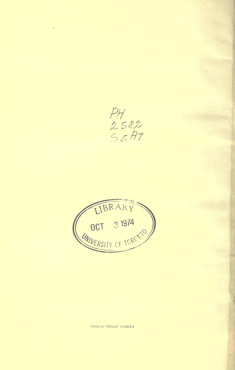 PH fRANKLiN TÁRSULAT NYOMDÁJA