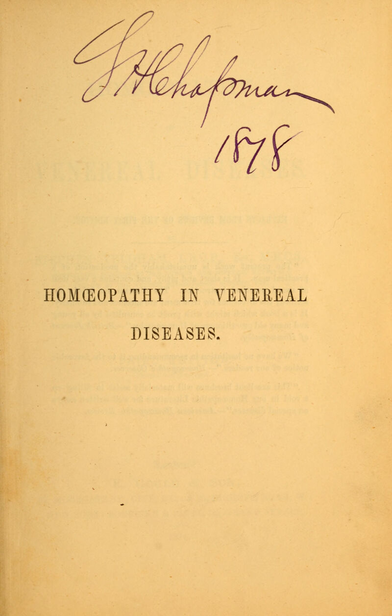 HOMEOPATHY IN VENEREAL DISEASES.