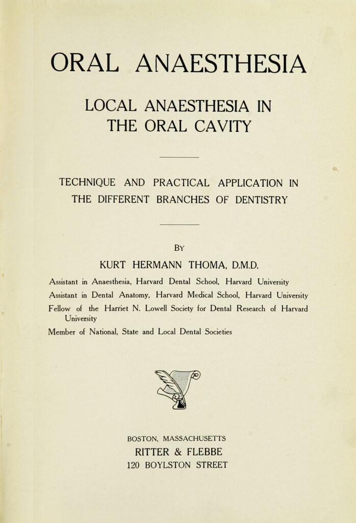 Oral anaesthesia; local anaesthesia in the oral cavity