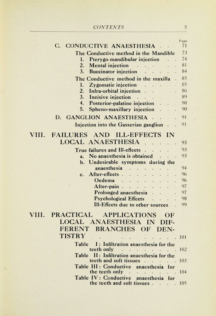 Oral anaesthesia; local anaesthesia in the oral cavity