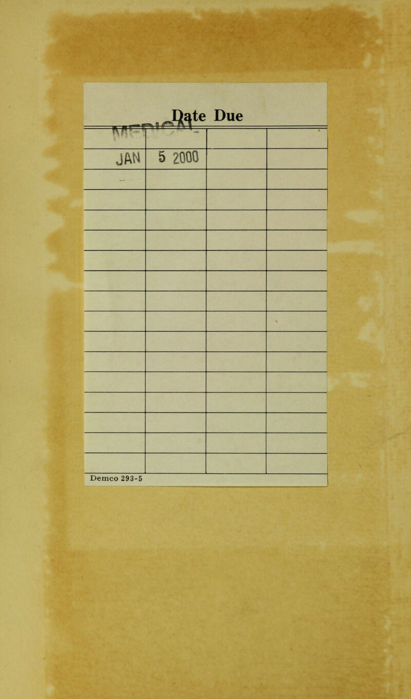 Date Due __ _ — issx 3 4*^i A.l rv<*'- JAN 5 2000 Demco 293-5
