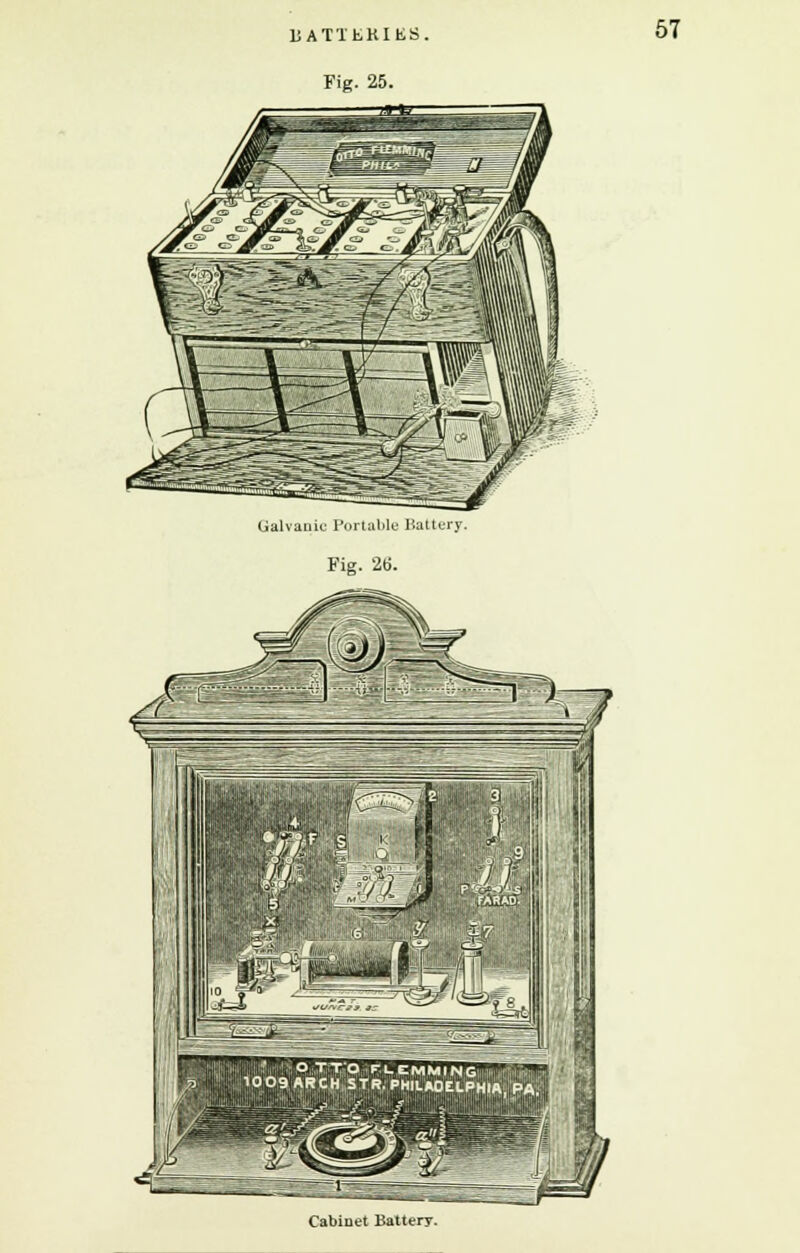 UATl'KKIISS. Fig. 25. 57 Galvanic Portable Battery. Fig. 26.