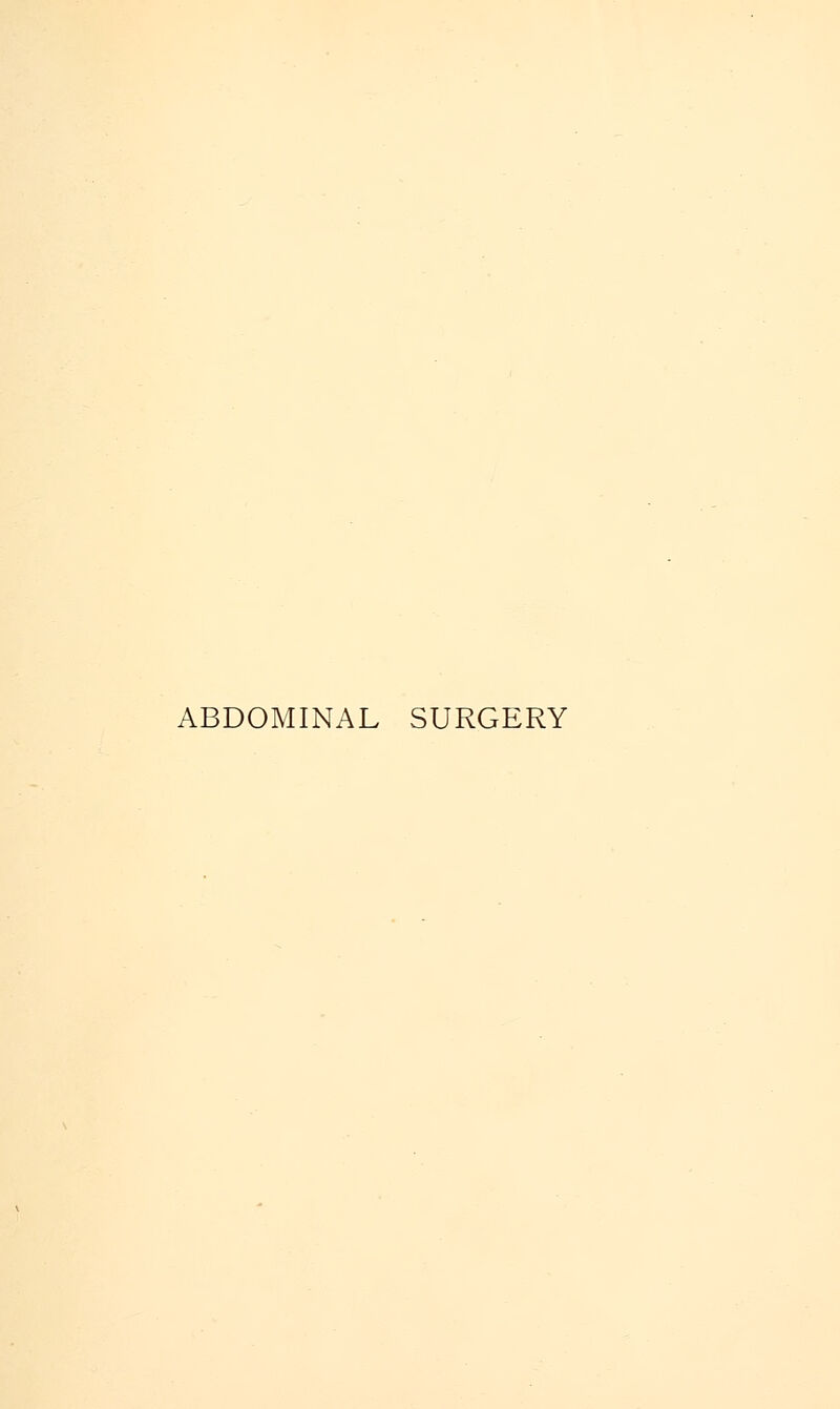 ABDOMINAL SURGERY