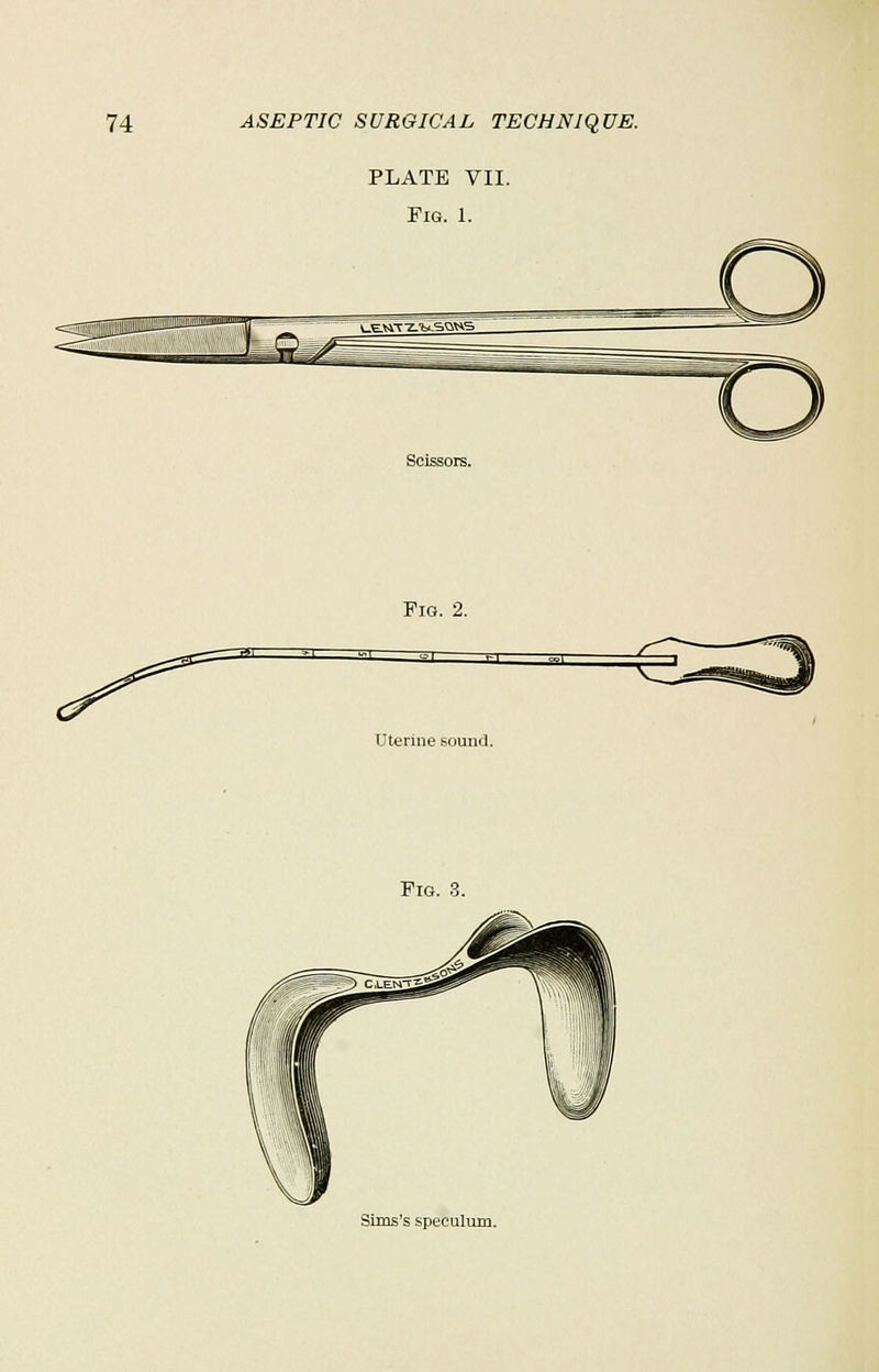 PLATE VII. Fig. 1. Fig. 2. - b a a Uterine sound. Fig. 3. Sims's speculum.