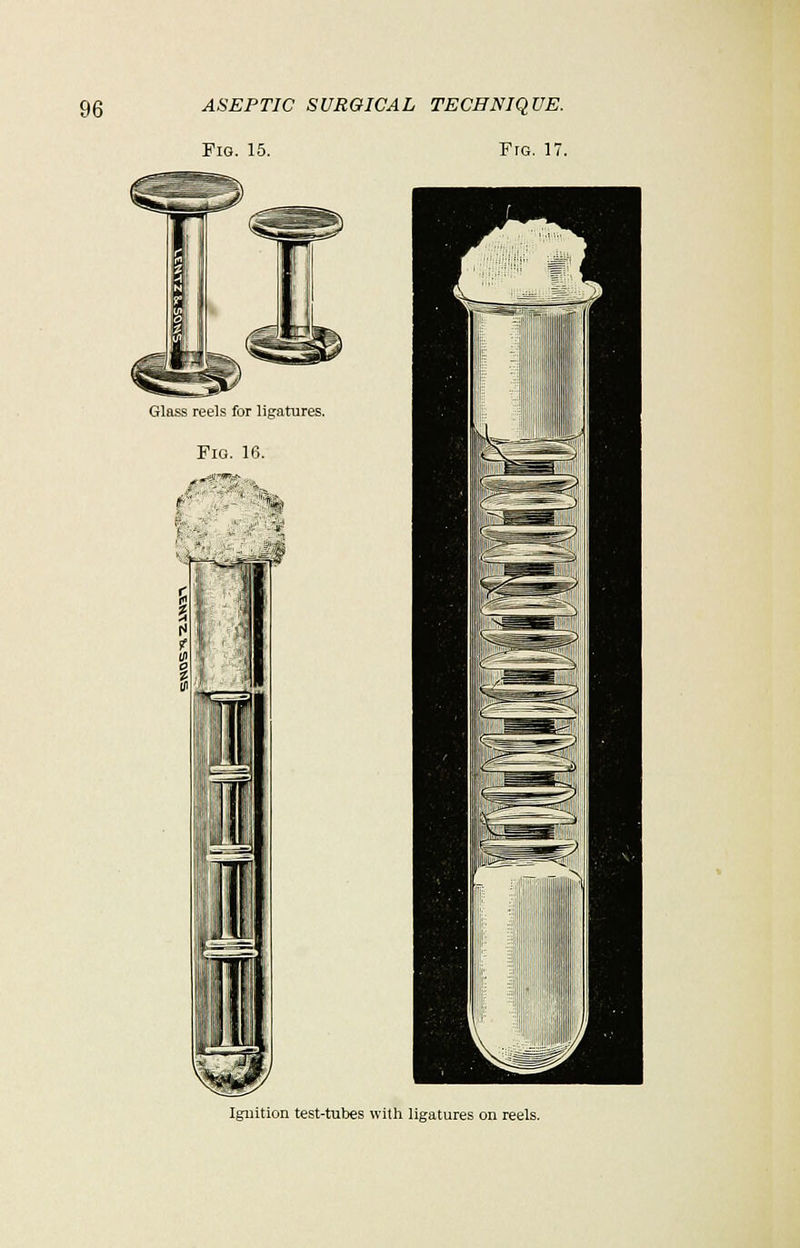 Fig. 15. Fig. 17. Glass reels for ligatures. Ignition test-tubes with ligatures on reels.