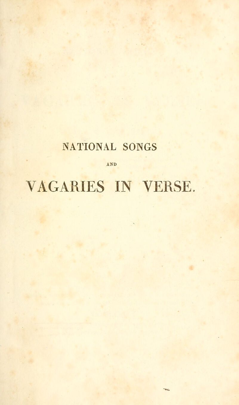 VAGARIES IN VERSE