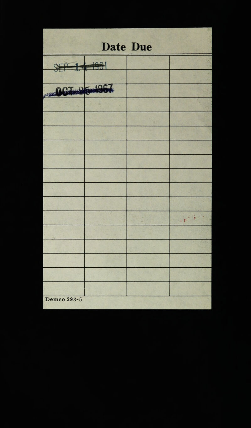 Date Due ~rfr--< T r»frl LittdmV^^ ,;-  - * Demco 293-5 1