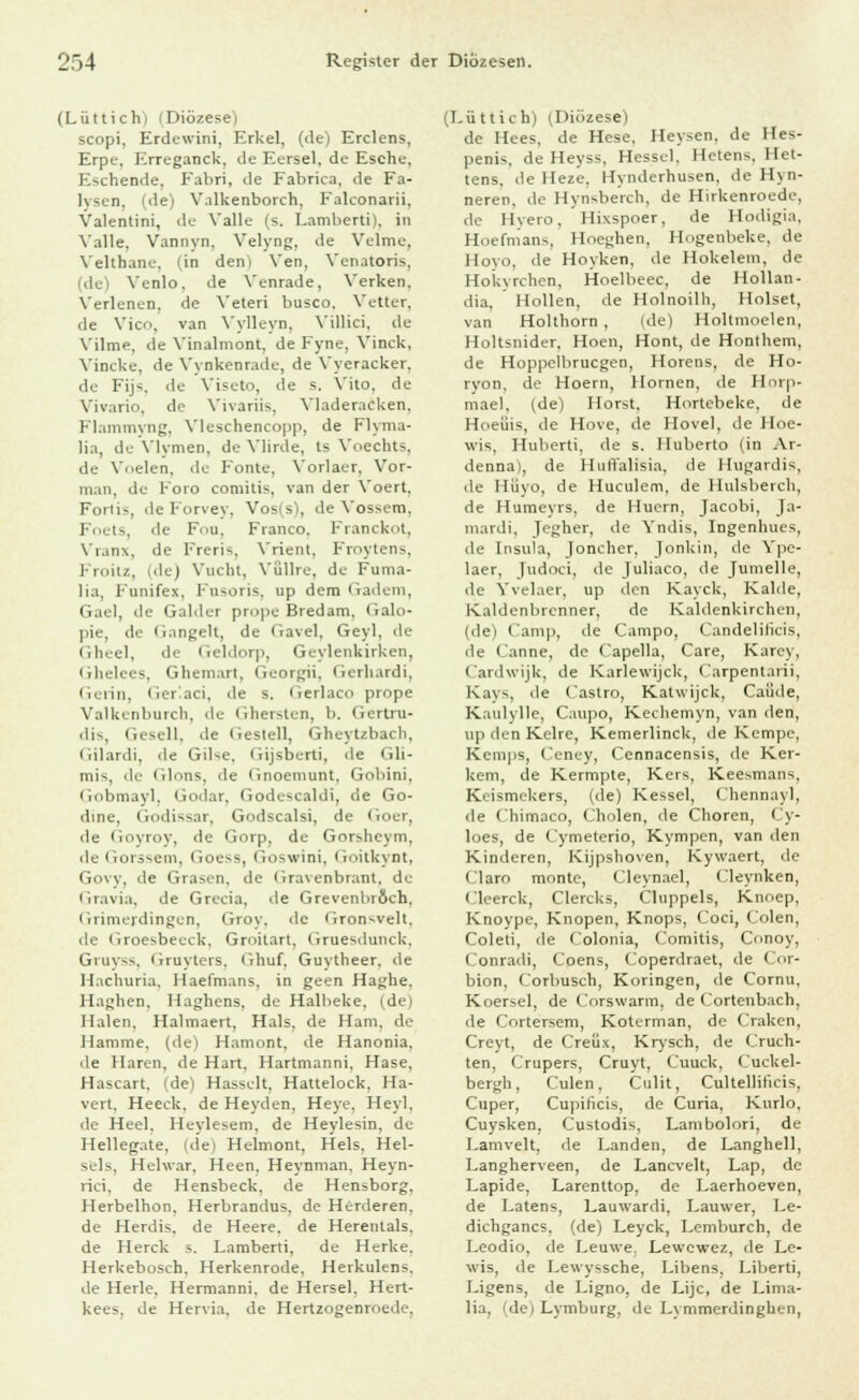 (Lüttich) (Diözese) scopi, Erdewini, Erkel, (de) Erclens, Erpe. Erreganck, de Eersel. de Esche. Eschende, Fabri, de Fabrica, de Fa- lysen, (de) V.ilkenborch, Falconarii. Valentini, de Valle (s. Lamberti), in Yalle. Vannyn, Velyng, de Vclme, Veltbane, (in dem Ven, Venatoris, (de) Yenlo. de Venrade, Verken. Verlenen, de \'eteri busco. Vetter, de Vico, van Vylleyn, \'illici, de Vilmp, de Yimdmont. de Fyne, Vinck, Yincke, de Vynkenrade, de Vyeracker. de Fijs. de Viseto, de s. Yito, de Vivario, de Vivariis, Vladeracken, Flammyng, Ylcschencopp, de Flyma- lia, de Ylvmen. de Ylirde, ts VoechtS, de Vielen, de Fönte, Vorlaer, Vor- man, de Foro coniitis, van der Yoert, Fortis, de Forvey. Vos(s), de Vossera, Foets, de Fem. Franco. Franckot, \'i.m\, de Freris, \'rient. Froytens, I-1.111/., (de) Vucht, Vüllre, de Fuma- lia, Funifex, Fusoris, up dem Gadem, (i.i.-l, de Gal.ler prope Bredani, Galo- pie, de Gangelt, de Havel, Geyl. de (iliee), de Geldorp, Geylenkirken, Gltelccs, Ghemart. Georgii, Gerhardi, ii. Ger'.aci, de s. Gerlaco prope Valkenburch, de Ghersten, b. Gertru- dis, Gesell, de Gestell, Gheytzbacli. Gilardi, de Gilse, Gijsberti, de Gli- mi>, de Glons, de Gnoemunt, Gobini, Gobmayl, Godar, Godescaldi, de Go- dine. Godissar, Godscalsi, de Goer, de Goyroy, de Gorp, de Gorsheym, de Gorssem, Goess, Goswini, Goitkynt, Govy, de Grasen, de Gravenbrant, de Gravi«, de Grecia. de Grevenbröch, Grimerdingen, Groy, de Gronsvelt, de Groesbeeck, Groitart, Grttesdunck, Gruyss, Gruyters, Ghuf. Guytlieer. de Hachuria, Haefmans, in gti^n Haghe, Haghen, Haghens. de Halbeke, (de) Haien. Halmaert, Hals, de Ham, de Hanime, (de) Hamont, de Hanonia. de Haren, de Hart. Hartmanni, Hase. Hascart, (de) Hasselt, Hattelock. Ha- vert, Heeck. de Heyden, Heye, Heyl. de Heel. Heylesem, de Heylesin, de Hellegate, (de) Helrnont, Hels, Hei- sfels, Helwar, Heen, Heynman, Heyn- rici, de Hensbeck. de Hensborg, Herbeihon. Herbrandus. de Herderen, de Herdis, de Heere, de Herentals, de Herck s. Lamberti, de Herke. Herkebosch, Herkenrode. Herkulens. de Herle, Hermanni. de Hersei, Hert- kees, de Hervia, de Hertzogenroede, (Lüttich) (Diözese) de Hees, de Hese, Heysen, de Hes- penis, de Heyss, Hessel, Hetens, Het- tens, de Heze. Hynderhusen, de Hyn- neren, de Hynsberch, de Hirkenroede, de Hvero. Hixspoer, de Hodigia, Hoefmans, Hoeghen, Hogenbeke, de llovo, de Hoyken, de Hokelem, de Hokyrchen, Hoelbeec, de Hollan- dia. Hollen, de Holnoilli, Holset, van Holthorn , (de) Holtmoelen, Holtsnider, Hoen, Hont, de Honthem, de Hoppelbrucgen, Hörens, de Ho- ryon, de Hoem, Hörnen, de Horp- niael, (de) Horst. Hortebeke, de Hoeüis, de Hove, de Hovel, de Hoe- wis, Huberti, de s. Iluberto (in Ar- denna), de HulValisia, de Hugardis, de Hfiyo, de Huculem, de Hulsberch, de Humcyrs, de Huern, Jacobi, |a- mardi. Jegher, de Yndis, Ingenhues, de Insula, Joncher, Jonkin, de Ype- laer, Judoci, de Juliaco, de Jumelle, de Yvelaer, up den Kayck, Kalde, lvaldenbrenner, de Kaldenkirchen, (de) Camp, de Campo, Candelilicis. de Canne, de Capella, Care, Karcy, Cardwijk, de Karlewijck, Carpentarii, Kays, de Castro, Katwijck, Caüde, Kanlylle, Caupo, Kechemyn, van den, up den Kelre, Kemerlinck, de Kcmpe, Kemps, (eney, Cennacensis, de Ker- kern, de Keimpte, Kers, Keesmans, Keismokers, (de) Kessel, Chennayl, de Chimaco, Cholen, de Choren, Cy- loes, de Cymeterio, Kympen, van den Kinderen, Kijpslioven, Kywaert, de Claro montc, Cleynael, Cleynken, Cleerck, Clercks, Cluppels, Knoep, Knoypc, Knopen, Knops, Coci, Colen, Coleti, de Colonia, Comitis, Conoy, Conradi, Coens, ('operdraet, de Cor- bion, Corbusch, Koringen, de Cornu, Koersel, de Corswarm, de Cortenbach, de Cortersem, Koterman, de Craken, Creyt, de Creüx, Krysch, de Cruch- ten, Crupers, Cruyt, Cuuck, Cuckel- bergh, Culen, Culit, Cultelliticis, Cuper, Cupilicis, de Curia, Kurlo, Cuysken, Custodis, Lambolori, de I.amvelt, de Landen, de Langhell, Langherveen, de Lancvelt, Lap, de Lapide, Larenttop, de Laerhoeven, de Latens, Lauwardi, Lauwer, Le- dichgancs, (de) Leyck, Lemburch, de Leodio, de Leuwe. Lewcwez, de Le- wis, de Lewyssche, Libens, Liberti, Ligens, de Ligno, de Lijc, de Lima- lia, (de) Lymburg, de Lymmerdinghen,