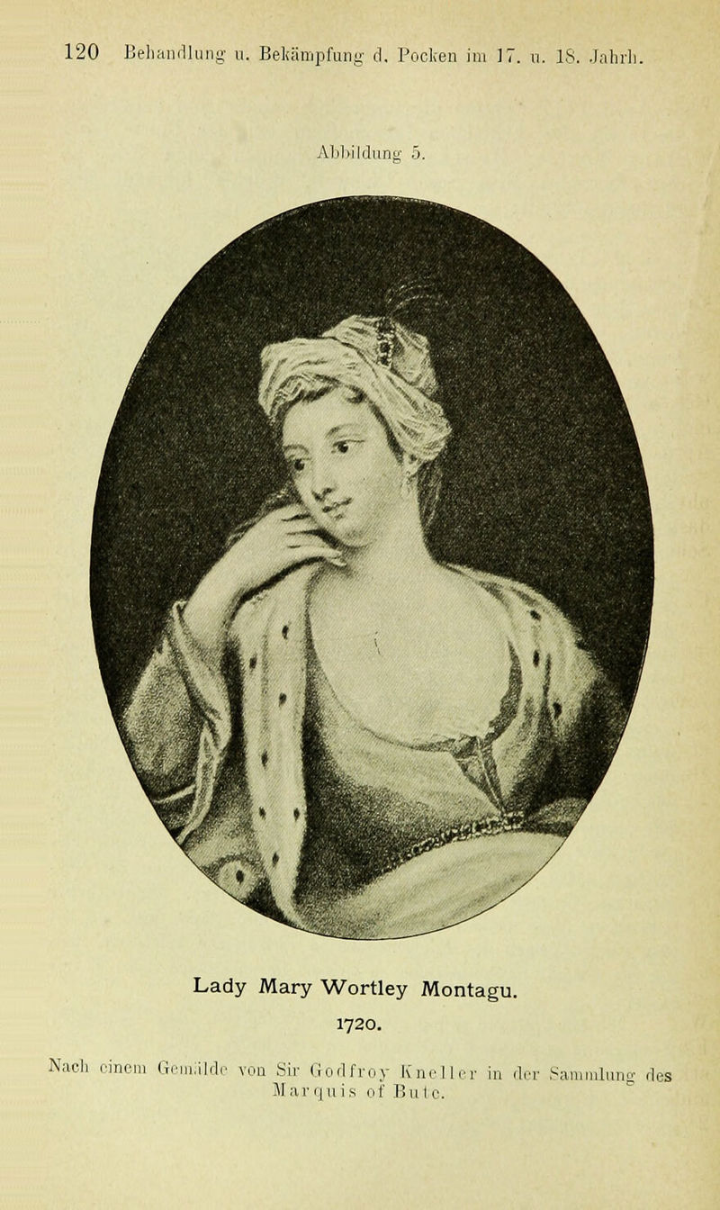 Abbildung 5. Lady Mary Wortley Montagu. 1720. Nach einem Gemälde von Sir Godfroy Kneller in der Sammlung des Marquis of B111 e.