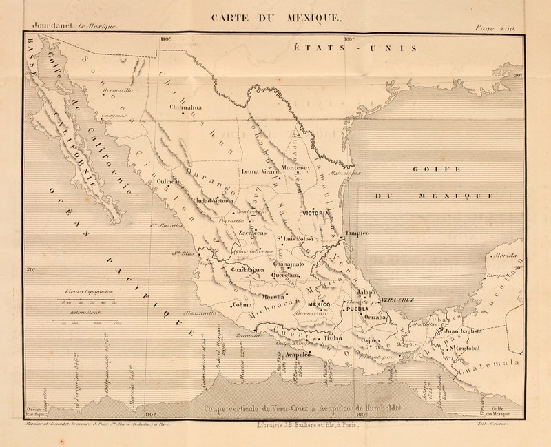 Jourdanêt /.<■.//,■,,„/,,, CARTE DU MEXIQUE. /'</</(■ fào. e i ats - v \ 1 S