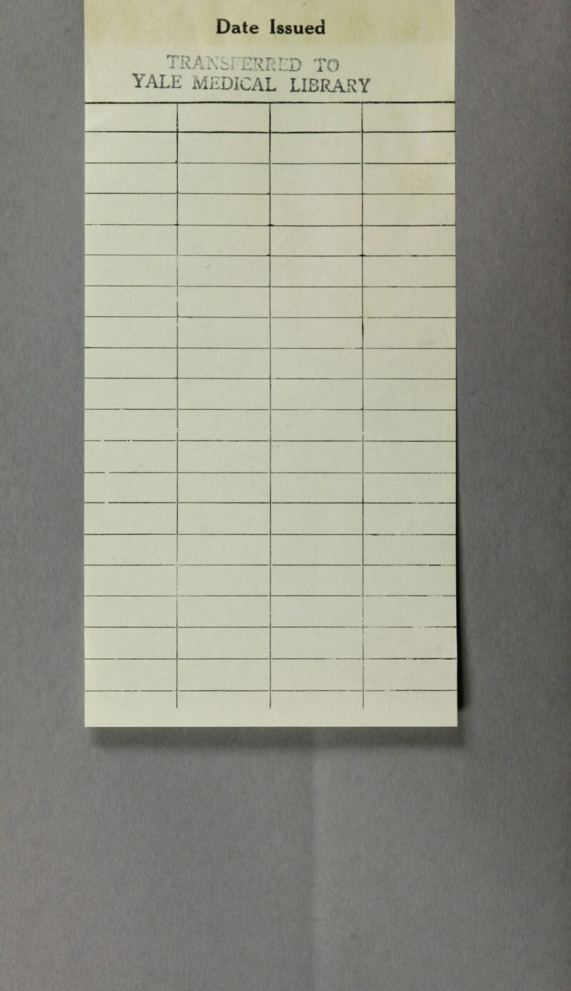 Date Issued TR ED TO YALE MEDICAL LIBRARY