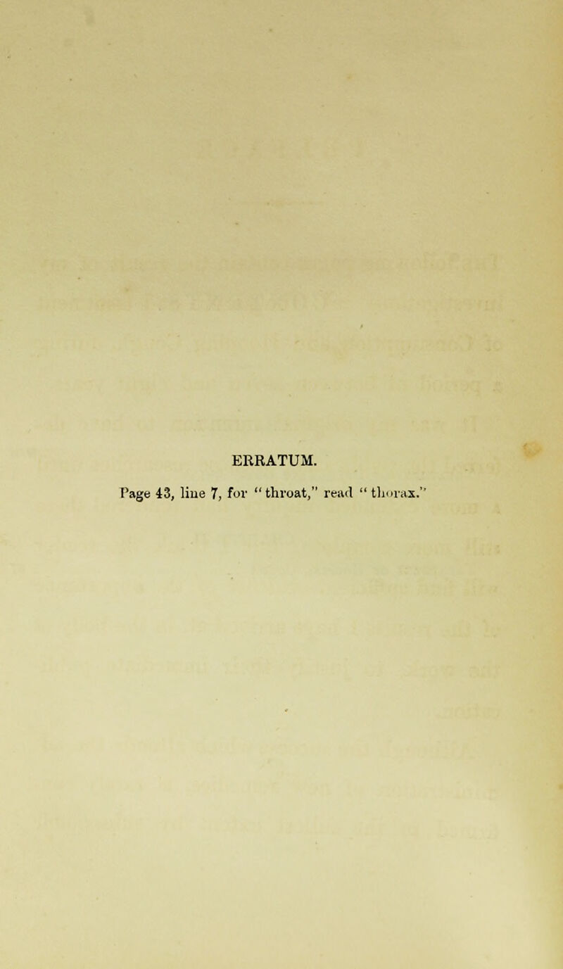 ERRATUM. Page 43, Hue 7, for throat, read thorax.