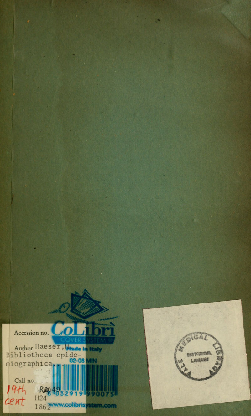 pRse^i^i fH^^s»- . v^r^:^ .^ Accession no. Author Haes Bibliotheca epide miographica %Ha»f Call nc' 02-08 ■M fliiiii 1124 186 y'^^*^-^^^^'^ sr^