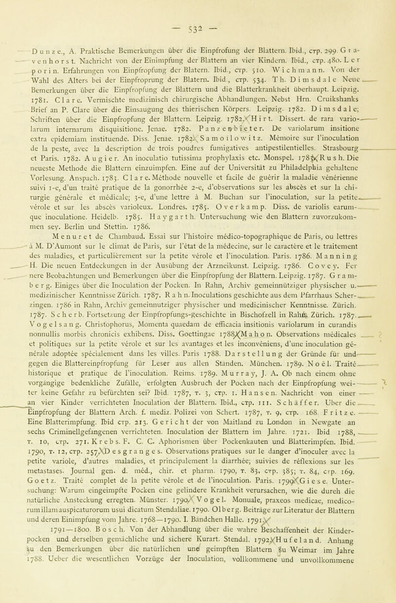 О и п г е., А. Ргак115сЬе Встегкип§еп йЬег сИе ЕтрГгоГипа; Лег ВкИегп. 1Ь1с1., стр. 299- С г а- V с п Ь о г 5 I. №сЬпсп1 уоп с1ег Ецптргйп|» Лег ВкШегп ап У1ег КшЛсгп. КМ., стр. 480. Ьсг р о г 1 п. ЕНаЬгип§еп уоп ЕшрТгорЛшц Йег В1а1егп. 1ЫЛ., стр. 510. \У 1 с Н т а п п. Уоп Л.ег \УаЫ Лез АНегз Ье1 с1ег Етр('горгип§ Лег В1а1ет. 1ЫЛ , стр. 534- Т Ь. Б 1 т з Л л 1 с Ыеие Ветегкип§еп йЬег сИе ЕтрГгорГип°; Лег ВкИегп ипЛ Ле Вкиегкгапкпек йЬегЬаир!. Ьс[рг[§. 1781. С 1 а г е. Уептпзсп1е тесНхийзсп сЫгигеЦзсЬе АЬЬапЛип^еп. ЫеЬз1 Нгп. Сгшкзпапкз Вне! ап Р. С1аге йЬег Л1е Етзаи°;ипд с!ез 1Ыепзспеп Когрегз. 1.е1рг'1%. 1782. Э 1 т 5 Л а 1 е; ЗсппЛеп йЬег (Не Етр(горшп§ Лег ВТаМет. Ье\ргщ. 1782.> Н 1 г I. В1ззег1. Ле гага уапо 1агит т1егпагит Л^5^и^5^^^опе. ]епае. 1782. Р а п г е I? Ь I е I е г. Ое уапокгит тзНюпе ех1га ерЫепиат тзШиепЛе. Б155. ]епае. 1782. 3 а т о 11 о \у11 г. Мёгшже 5иг 1'шосикйоп с1е 1а рез1е, ауес 1а с1езспр1шп с!е 1го1з роиЛгез плт1§а11Уез аптарезШептаеНез. 51газЬоиг<* с1 Рапз. 1782. А и § 1 е г. Ап тосиЫю хгиЧззгта ргорпу1ах1з е1с. Мопзре1. 1783)»; К и 5 п. В1е пеиез1е МеЛоЛе сИе ВкИегп етгттрГеп. Ете аиГ Лег 1Муегз1Ш ги РЫ1аЛе1рЫа §еЬа!1епе Уогкзипо;. АпзрасЬ. 1783. С 1 а г е. МёШоЛе поиуеПе е1 ГасПе Ле §иёпг 1а такЛе уёпёпеппе айга 1-е, Л'ип 1га11ё рга^ие Ле 1а ^опоггЪёе 2-е, Л'оЬзегуаНопз зиг 1ез аЬзсёз е( зиг 1а сЫ- гиг§1е §е11ёга1е е1 теШсак; 3-е, Й'ипе 1е11ге а М. ВисЬап зиг ГтосикНоп, зиг 1а ре*йе уёго1е е1 зиг 1ез аЬзсёз уапо1еих. ЬопЛгез. 1785- О у е г к а т р. Б1зз. с1е уапоНз еагит- ^ие тосикиопе. НеЫе1Ь. 1785- Н а у § а г I п. 11п1егзис1шп^ \У1е Леп ВкИегп гиуоггикот- теп зеу. ВегНп ипЛ 51еНт. 1786. Мепиге! Ле СЬатЪаиЛ. Езза1 зиг ГЫз1сиге тёЛко-1оро§гарг^ие Ле Рапз, ои 1еНгез а М. О'Аитот зиг 1е сНта1 Ле Рапз, зиг Г&Ш ее 1а тёЛесте, зиг 1е сагас1ёге е1 1е ПакетеШ Лез такЛез, е1 рагНсиНёгетеп! зиг 1а регИе уёго1е е1 ГтосикНоп. Рапз. 1786. Мапп1п§ Н. Б1е пеиеп ЕпЫескшЩеп ш Лег АизйЪип§ с!ег АггпеИшпз*. Ье[р7л&. 1786. С о у е у. Рег пеге ВеоЬасЬ1ип§еп ипЛ Ветегкипдеп йЬег Л1е Етр1'горГип§ Лег ВкНет.Ьырх'щ. 1787. О га т- Ь е г ^. Е1п1о;ез йЬег сИе ЬюсикаНоп с1ег Роскеп. 1п КаЬп, АгсЫу §ете1ппй17л§ег рЬуз15с11ег и. теаЧгШзсЬег Кепп1п15зе 2йг1сЬ. 1787- К а Ь п.1посик11опз §езсЫсЬ1е аиз Йет РГаггЬаиз ЗсЬег- 21п§еп. 1786 1п КаЬп, АгсЫу §ете1ппи121§ег рЬуз1зс11ег ипс! теЛашзскег Кепп1п1ззе. 2йпс11. 1787- ЗсЬегЬ. Рог1зеиип§ с1ег Е1прГгорГип§з-стезсЫсЬ1е ш В^зсЬоГгеП ш КаЫц 2йпсЬ. 1787 V о § е 1 з а п §. С11Г1з1орЬогиз, Мотеп1а диаейат с1е ёШсааа 111311101113 уапо1агит 1п сигапсИз поппиШз тогЫз сЬгоп1С1з ехЫЬепз. В1зз. Соеи1ппае 1788^М а Ь о п. ОЬзегуаНопз тёЛса1ез е1 роННдиез зиг 1а ре!Не уёго1е е1 зиг 1ез ауап1адез е1 1ез 1Псопуёп1епз, (Типе тосиЫюп §ё- пёга1е ас!ор1ёе зрёс1а1етеп1 ёапз 1ез уШез. Раг1з 1788. Вагз1е11ип§ <1ег Сгйп(1е Гиг ипс!- сте§еп (Не В1аПеге1прГгорГип§ Гйг Ьезег аиз а11сп 51апс1еп. МйпсЬеп. 1789- N о ё 1. Тгакё Ыз1ог19ие е1 р^а^^^ие Йе Ппоси1а11оп. Кеинз. 1789. М и г г а у, ). А. ОЬ пасЬ е1пет оЬпе уогстап§1ае Ье^епкНсЬе 2иГа11е, егГо1§1еп АизЬгисЬ (1ег Роскеп пасЬ с1ег Е1прГгорГип§ \уе1- 1ег кете СеГаЬг ги ЬеГйгсЫеп зе1? 1Ыа\ 1787, т. з> СТР- 1« Н а п з е п. КасЬг1с111 уоп е1пег ап У1ег К1п(1ег уегг1с111е(еп ЬюсиЬиоп Лег В1аиегп. 1Ы(.1., стр. ш. ЗсЬаГГег. ИЬег <Ие ЕшрГгоршпо; (1ег В1а11егп АгсЬ. {. теЛг. РоНга уоп 5сЬег1. 1787, т. <), стр. 168. Р г 1 I г е. — Ете В1аиег1тршп§. 1Ы(1 стр. 213. Сег1сЬ1 Йег уоп Ма111ап(1 ги ЬопсЬп 1п Ке\у§а1е ап зесЬз Спт1пе11§е{'ап§епеп уегг1сЬ1е(еп. 1поси1а1юп Лег ВкИегп \т }аЬге. 1721. 1ЫЙ 1788, т. ю, стр. 271. К г еЬ з. Р. С. С. АрЬопзтеп йЬег Роскепкаи1еп ипё ВкПептрГеп. 1Ыс1. 179°> Т' '2, стр. 257ЛВ е з § г а п § е з. ОЬзегуа^опз р^а^^^иез зиг 1е скп§ег йМпосикг ауес 1а ре111е уапо1е, с!'аи1ге5 таксИез, е1 ргшс1ра1етеп1 к сКаггЬёе; зи1у1ез с1е гёПех1опз зиг 1ез те1аз1азез. }оигпа1 §еп. й. тёс!., сЫг. е( рЬагт. 1790, т. 83, стр. 385; т. 84, сгр. 169. Сое 1г. Тгайё сотр1е1 с1е 1а ре111е уёго1е е! <1е Ппоси1а1юп. Рапз. 179<?:< С 1 е з е. 11п1ег- зисЬип§: ^агит е1П§е1трГ1е Роскеп ете §еНпс!еге КгапкЬе11 уегигзасЬеп, -иле сИе ЛигеЬ сИе па1йгНсЬе Апз1ескип§ егге§1еп. Мйпз1ег. 179°-' V о § е 1. Мопиа1е, ргахеоз тесИсае, тесИсо- гитШатаизркаШгогит изи1 (Исатддт 51епс1аНае. 179°- 01Ьег§. Ве11га§е 2игЕ11ега1иг Лег Вкиегп ипЛ Легеп Е1п1трГип§ уот |аг1ге. 1768—179°- I- ВапскЪеп На11е. 1791^ 1791 — 1800. В о з с п. Уоп Лег АЬпапс11ип§ йЬег (Не у^аЬге ВезскаГСепЬе!! Лег КтЛег- роскеп ипЛ ЛегзеШеп детасЫ1сЬе ипЛ зкпеге КигаП. 51епЛа1. 1792УН и Ге 1 ап Л. Аппапа ьи Леп Ветегкип^еп йЬег Л1е паЮгПсЬеп ипе ^е1трГ1еп ВкПет зи \Уе1таг 1т 1аЬге 1788. ЦеЬег сИе \уезеп1НсЬеп Уоггй§е Лег 1посик11оп, УоПкоттепе ипЛ ипуоНкоттепе