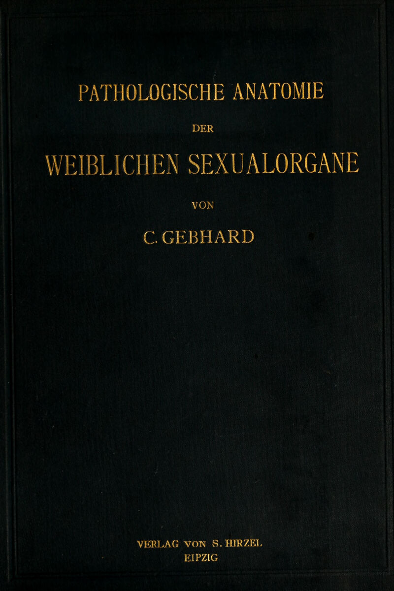 ■ hü Ural» PATHOLOGISCHE ANATOMIE ■ BMHfcKBlHreggi DER WEIBLICHEN SEXUALORGANE VON m& CGEBHARD 1 Wlmmm «H WgäM mm mm HB Wmmm WmmM ■$mm '-;■'■> IliilliiiB VBHP HhH ■Hi ■ VERLAG vctn S.HIRZEL EIPZIG