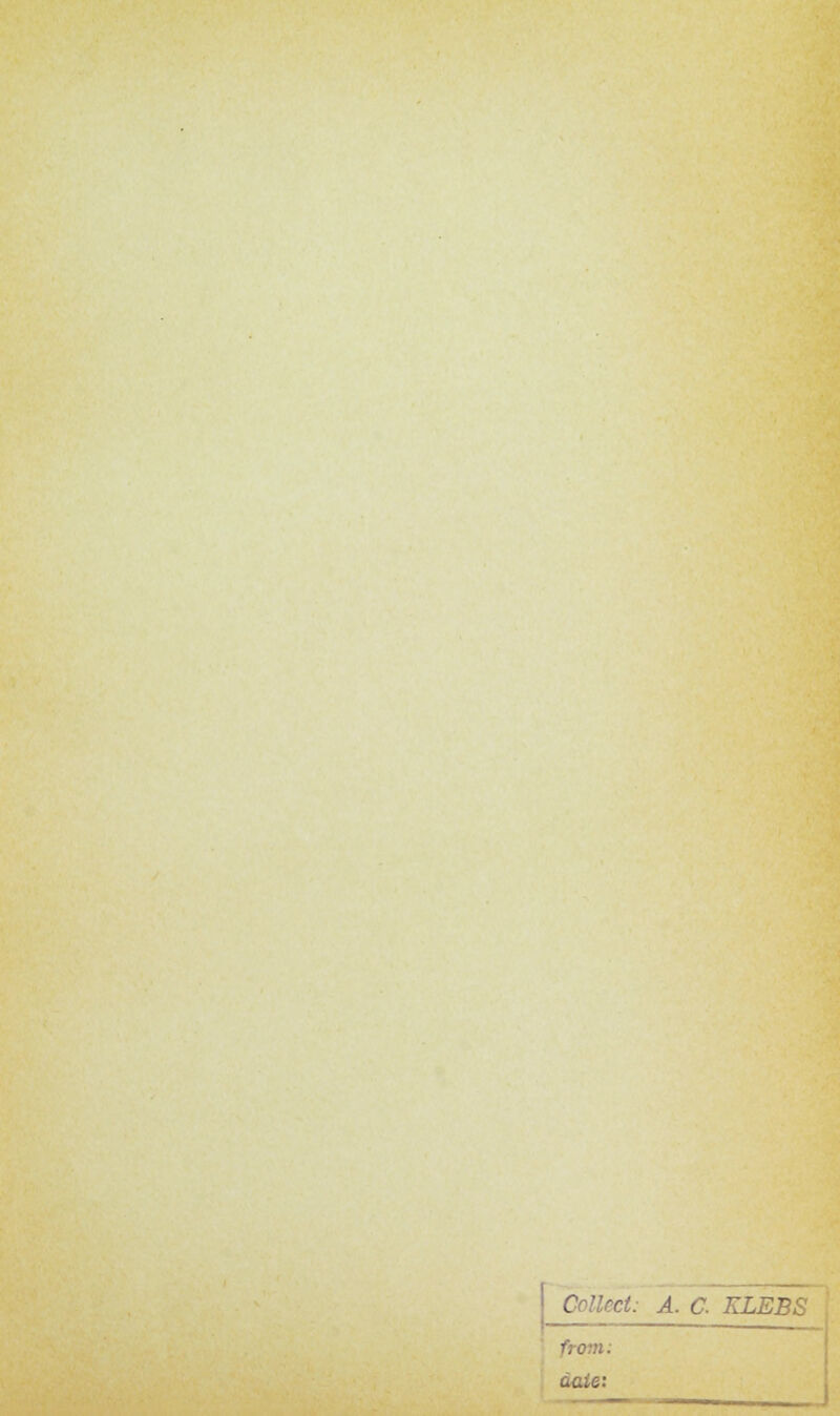 t 'cl. A. C. KLEBS — from: âaie:
