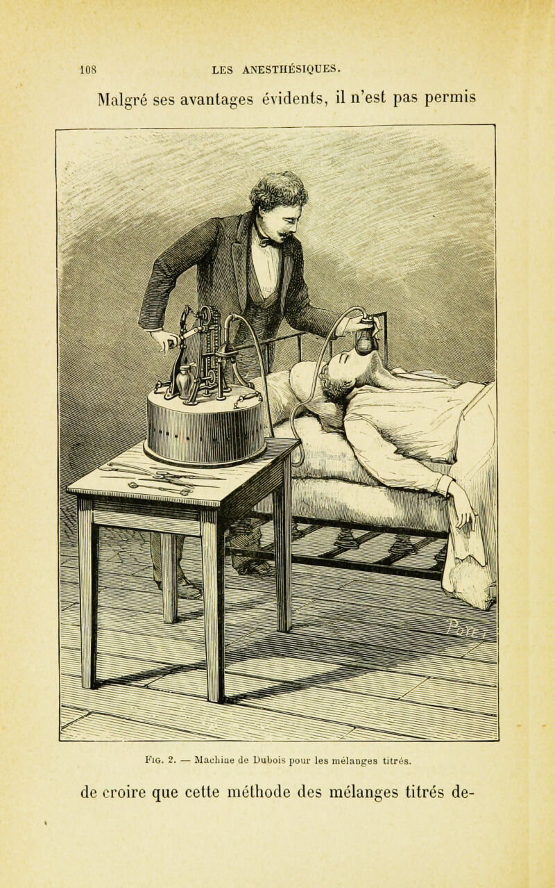 Malgré ses avantages évidents, il n'est pas permis FiQ. 2. — MachÎQe de Dubois pour les mélaDges titrés. de croire que cette méthode des mélanges titrés de-