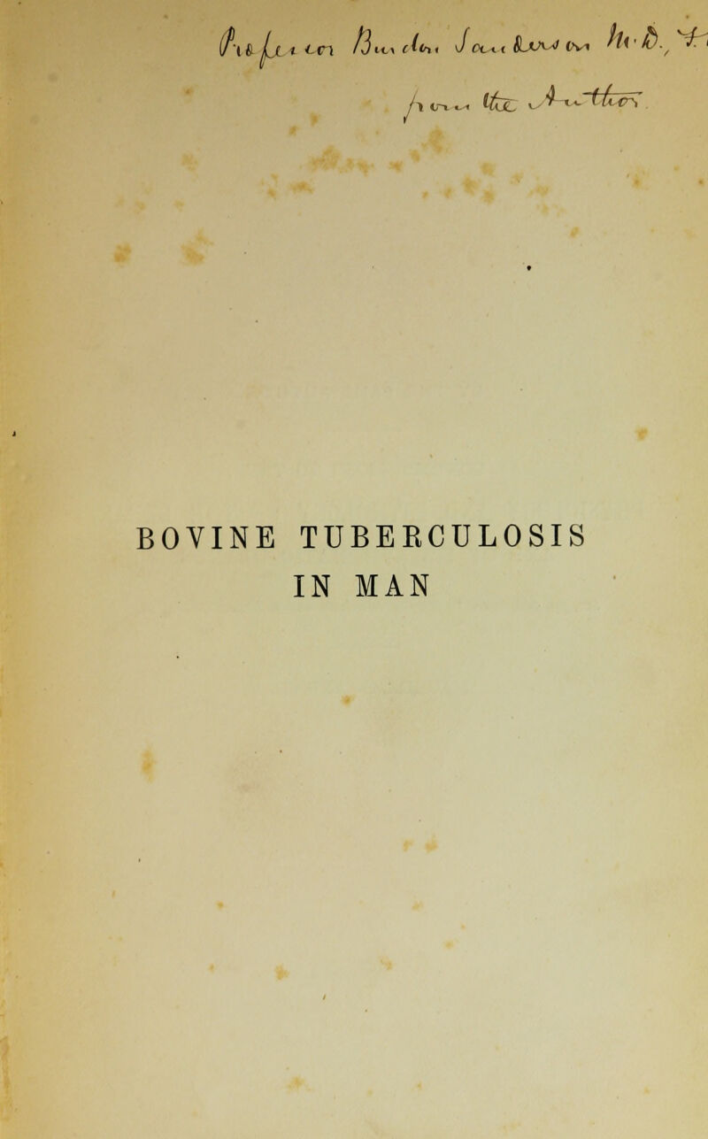 BOVINE TUBERCULOSIS IN MAN