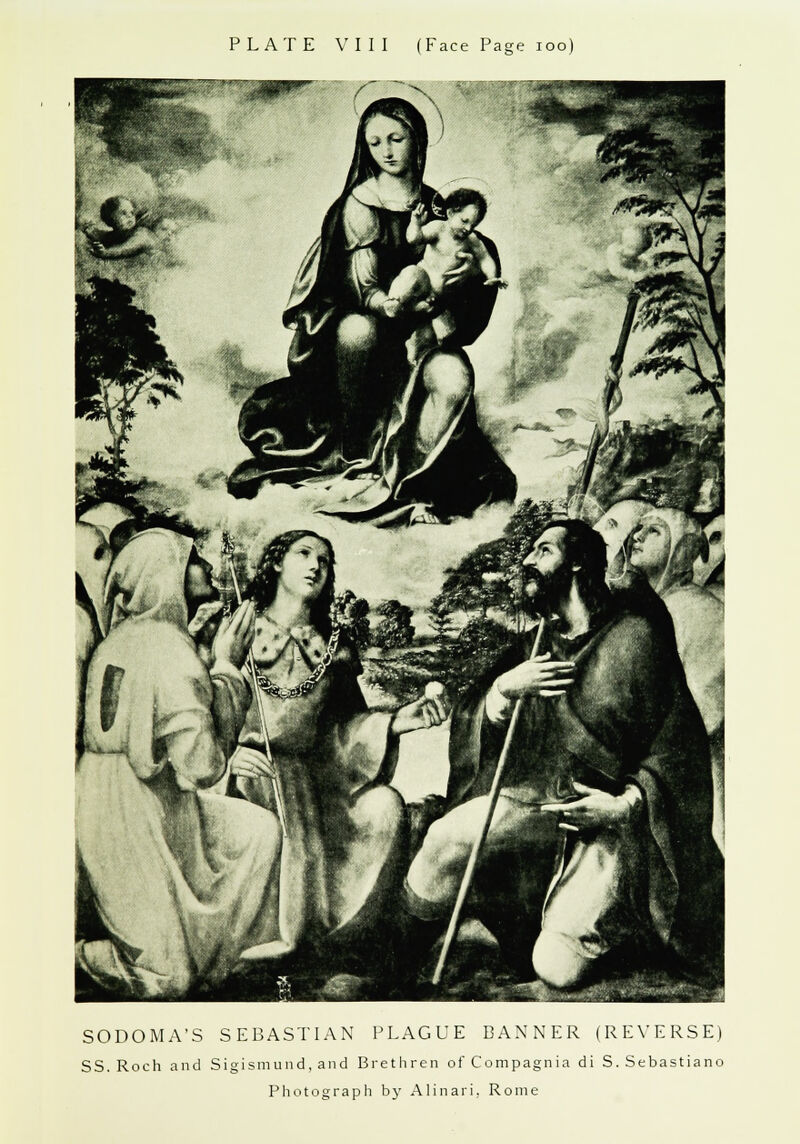 SODOMA'S SEBASTIAN PLAGUE BANNER (REVERSE) SS. Roch and Sigismund, and Brethren of Compagnia di S. Sebastiano Photograph by Alinari, Rome