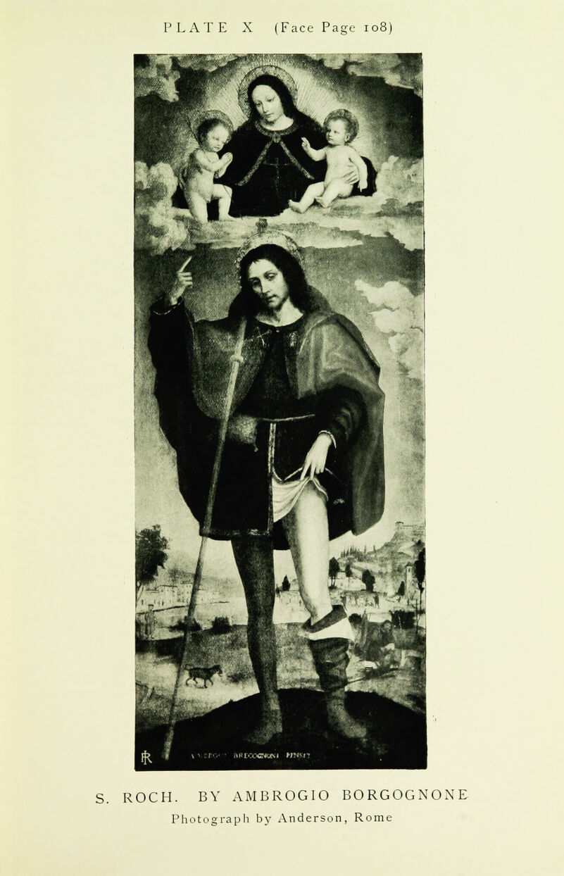 S. ROCH. BY AMBROGIO BORGOGNONE Photograph by Anderson, Rome
