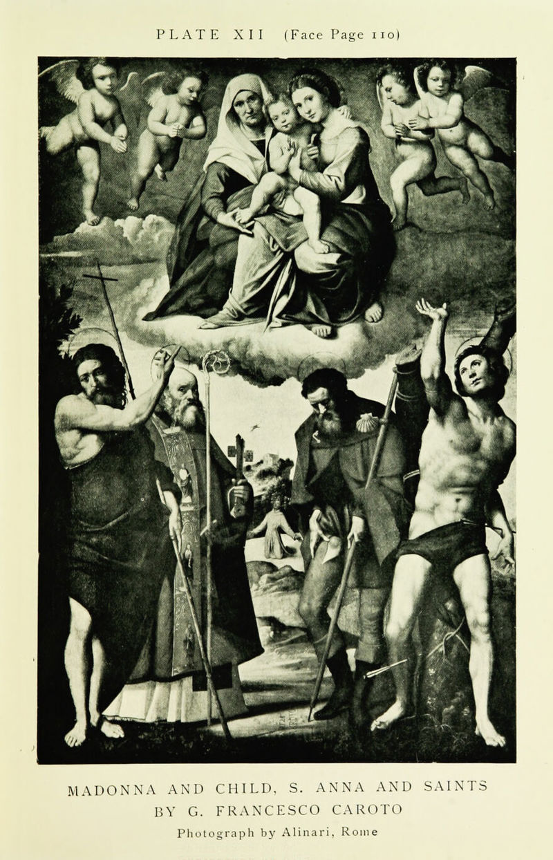 MADONNA AND CHILD, S. ANNA AND SAINTS BY G. FRANCESCO CAROTO Photograph by Alinari, Rome