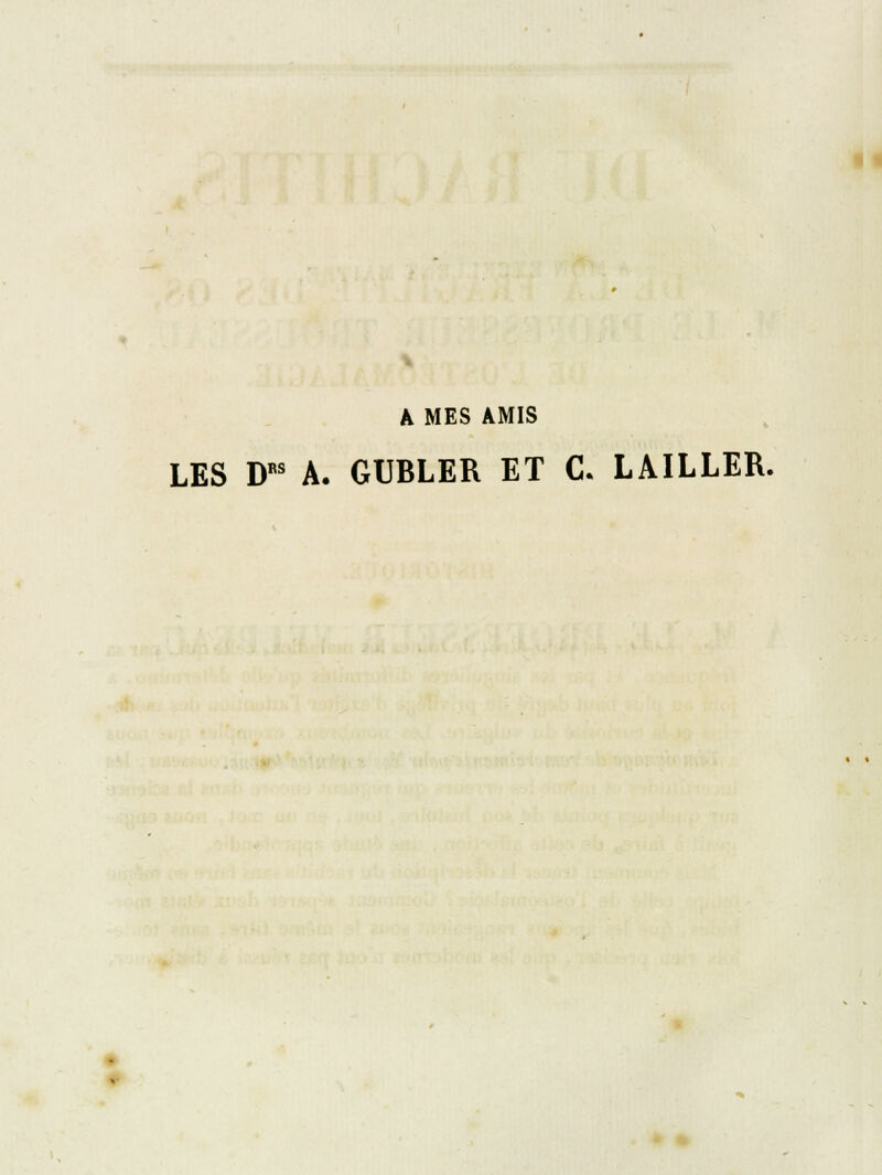 Il A MES AMIS LES DRS A. GUBLER ET C. LAILLER.