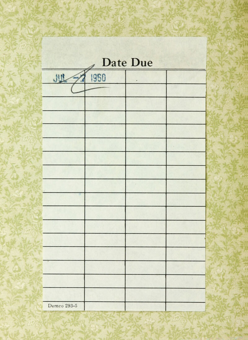 ^ Date Due M^A ' I960 i j Demco 293-5